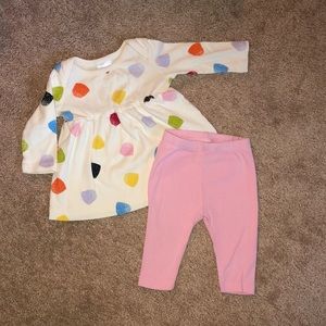 3-6M girls long sleeve and pant outfit